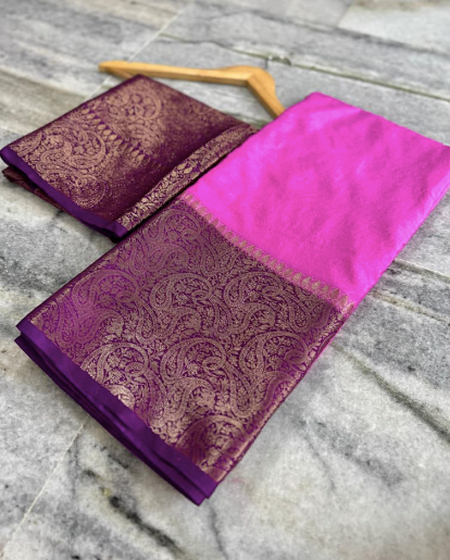 Semi-Banarasi double dupion semi silk saree code-008