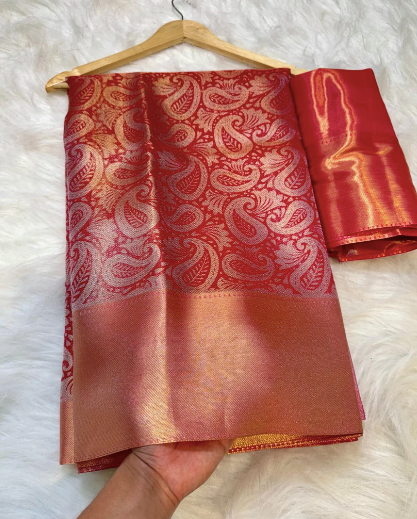Semi-Banarasi Soft Tissue Silk Saree code-009