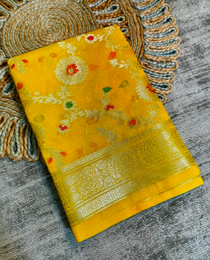 Semi-Banarasi Georgette Soft Semi Silk Saree code-010