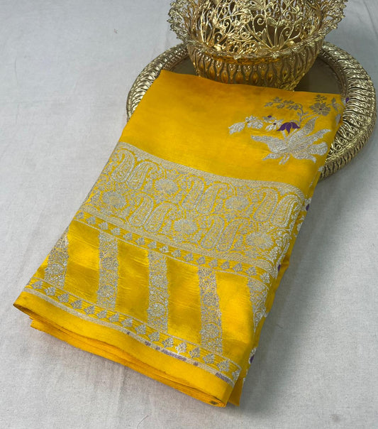 Banarasi Pure Raw mango Silk Sarees code-001