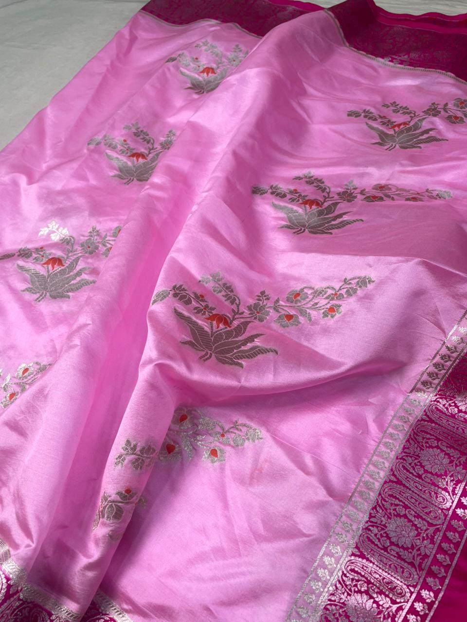 Banarasi Pure Raw mango Silk Sarees code-002
